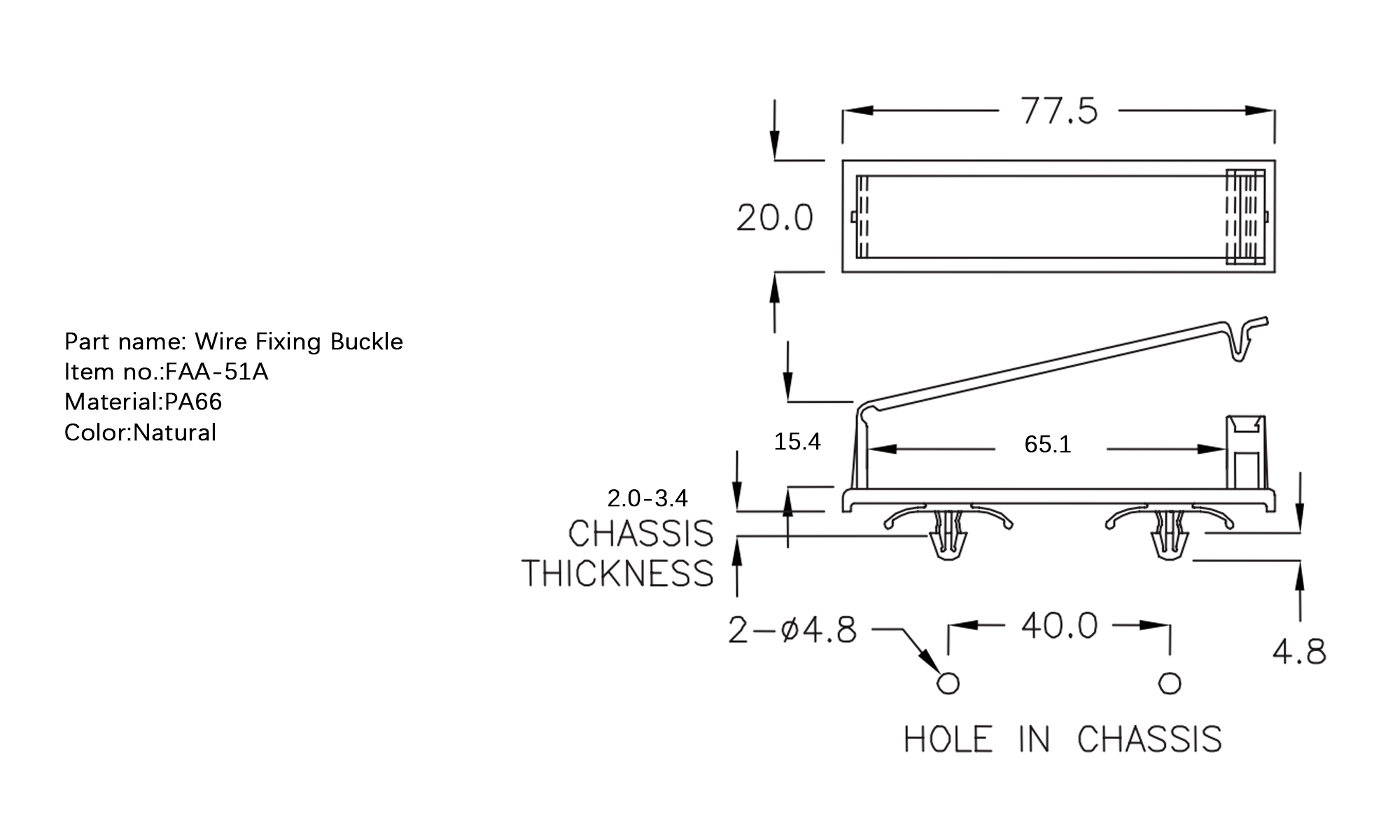 Wire Fixing Buckle FAA-51A